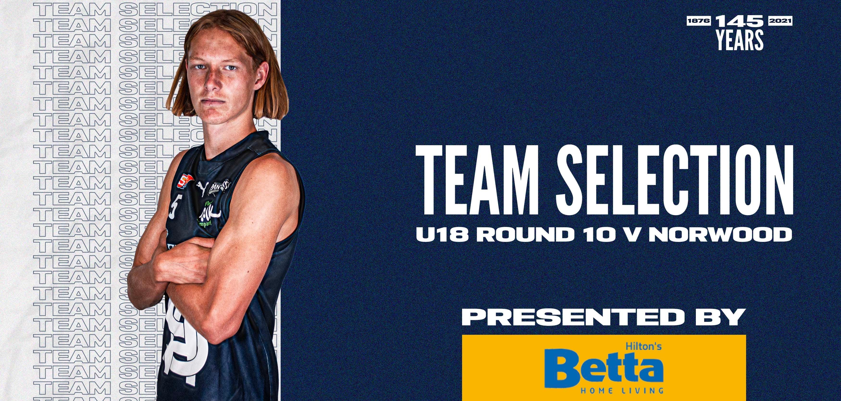 BETTA Team Selection: Under-18 Round 10 vs Norwood BETTA Team Selection: Under-18 Round 10 vs Norwood